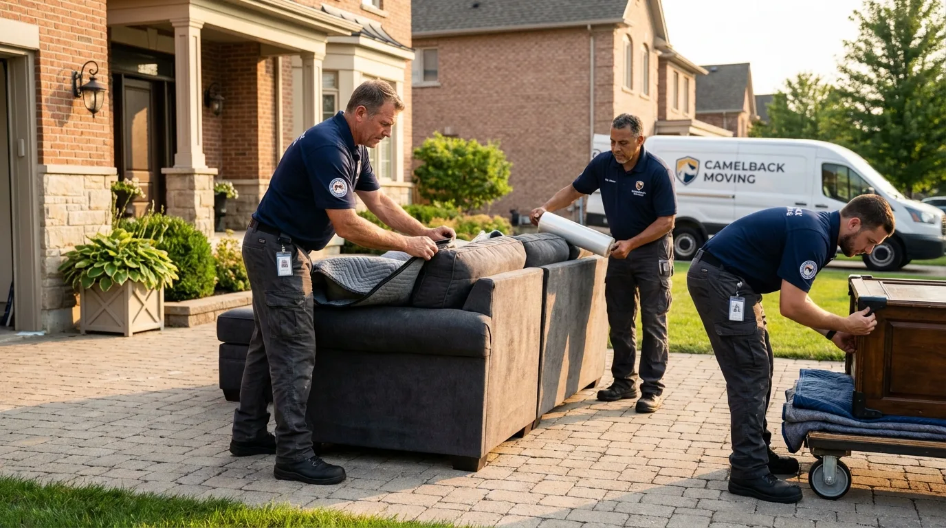 Large estate moving crew wrapping furniture in Pomeroy, WA